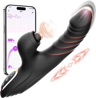 Adult Sex Toy Thrusting Dildo - Sex Toys for Women Rabbit Vibrator with 10 Vibrating 7 Thrusting & 5 Pulsing Modes, G Spot Clitoral Vibrators for Adult Female AI Couples Games