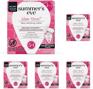 Summer'S Eve Ultimate Odor Protection Daily Feminine Wipes, Gentle Ph-Balanced Formula with Boric Acid Cleanses & Removes Vaginal Odor, Individually Wrapped Body Wipes, 12 Count