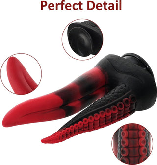 Monster Double-Ended Dildo, 10.8 Inch Huge Tentacle Realistic Dildo Silicone Big Anal Dildo with Strong Suction Cup, Tongue G-Spot Dildo Lifelike Fake Penis Adult Sex Toys for Women