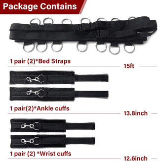 Sex Bondage BDSM Kit, under King/Queen Bed Restraints Set with Adjustable Hand Cuffs Ankle Cuff, Sex Restraints Straps Adult Sex Toys Bondage Gear & Accessories for Couples Sex Play SM Games