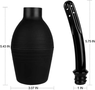 Enema Bulb Kit with Lube Anal Douche Superior Materials Douche for Men Women Made of Comfortable Material (Black)