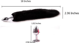 Butt Plug Fox Tail Cosplay Anal Plug Anal Butt Plug Adult Sex Toys for Beginner Women Men Couple (18" Black-1)