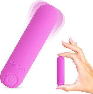 Plusone Bullet Vibrator for Women, Mini Vibrator Made of Body-Safe Silicone, Fully Waterproof, USB Rechargeable, Sex Toy Personal Massager with 10 Vibration Settings, Purple