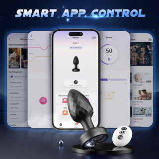 360° Tornado Swiveling Light up Butt Plug - Powerful Vibrating Butt Plug Woman Adult Sex Toys App Remote Control with 8 Vibration Modes, Led Anal Butt Plug Couple Sex Toy for Female Women Couples