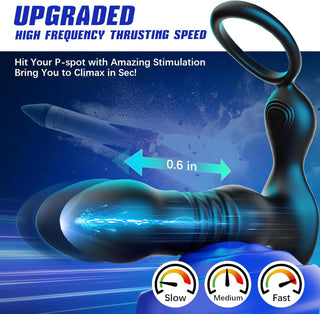 BEISAR Prostate Massager Anal Vibrator Thrusting Vibrating 7 Modes with Cock Ring Anal Plug Anal Sex Toys P Spot Massager Male Sex Toys for Men Enema Dildos Women Couples Remote Control Anal Beads