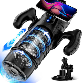 EINSEO AI Interactive Male Masturbator Sex Toys for Men - Adult Toy Male Sex Toys with 7 Thrusting & 7 Rotating Modes,Hands Free Pocket Pussy Sex Machine LCD Display with Visual Window & Mounting Base