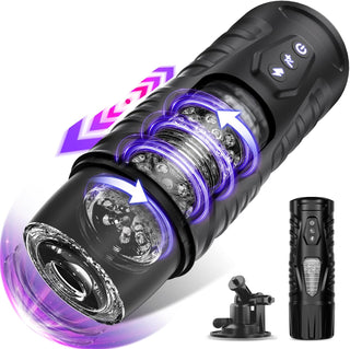 EINSEO AI Interactive Male Masturbator Sex Toys for Men - Adult Toy Male Sex Toys with 7 Thrusting & 7 Rotating Modes,Hands Free Pocket Pussy Sex Machine LCD Display with Visual Window & Mounting Base