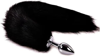 Butt Plug Fox Tail Cosplay Anal Plug Anal Butt Plug Adult Sex Toys for Beginner Women Men Couple (18" Black-1)
