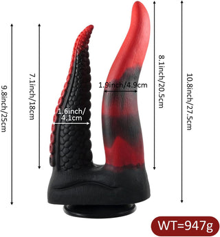 Monster Double-Ended Dildo, 10.8 Inch Huge Tentacle Realistic Dildo Silicone Big Anal Dildo with Strong Suction Cup, Tongue G-Spot Dildo Lifelike Fake Penis Adult Sex Toys for Women