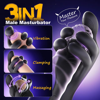 Male Sex Toys for Men Masturbators- Baiwatt Tentacle Penis Vibrator Stroker with 10 Clamping & 10 Vibrating Modes for Blowjob Training Wrap, Male Masturbator Mens Adult Sex Toys for Gay Men Couples