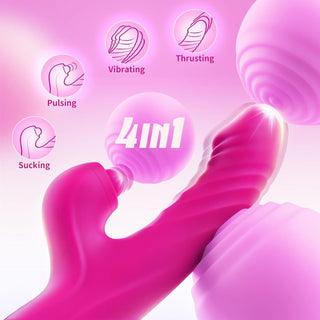 Adult Sex Toy Thrusting Dildo - Sex Toys for Women Rabbit Vibrator with 10 Vibrating 7 Thrusting & 5 Pulsing Modes, G Spot Clitoral Vibrators for Adult Female AI Couples Games