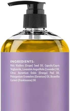 Luxurious Lavender Massage Oil - Refresh & Relax with Natural Oils - Perfect for All Skin Types - 8 Fl Oz