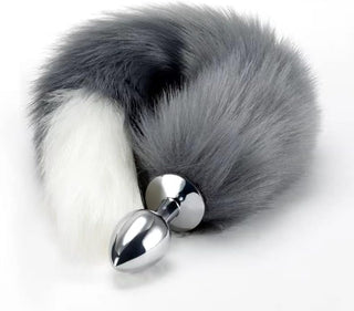 Butt Plug Fox Tail Cosplay Anal Plug Anal Butt Plug Adult Sex Toys for Beginner Women Men Couple (18" Black-1)