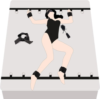 Sex Bondage BDSM Kit, under King/Queen Bed Restraints Set with Adjustable Hand Cuffs Ankle Cuff, Sex Restraints Straps Adult Sex Toys Bondage Gear & Accessories for Couples Sex Play SM Games