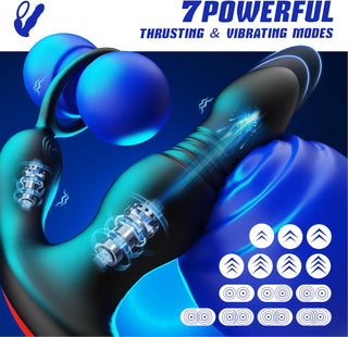 BEISAR Prostate Massager Anal Vibrator Thrusting Vibrating 7 Modes with Cock Ring Anal Plug Anal Sex Toys P Spot Massager Male Sex Toys for Men Enema Dildos Women Couples Remote Control Anal Beads