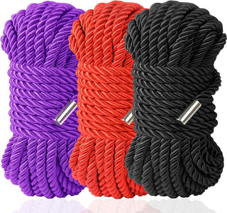 BDSM Shibari Bondage Sex Rope - BDSM Kit Adult Bondage Restraints Set Sex Toys for Women & Couples, 32 Feet 8MM (2-Pack, Black)