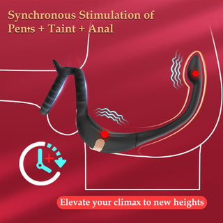 Vibrating Cock Ring Taint Stimulator with Mini Bullet, Remote Control Anal Butt Plug Prostate Massager Penis Ring Male Vibrators for Men Pleasure Sex Toys for Adult Couples