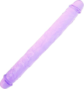 11.8 * 1.37 Inches Double Dildo Crystal Jelly Realistic Anal Long Dildo Penis Soft and Flexible with Veins and Glans Adult Sex Toys for Women/Men/Lesbian Purple