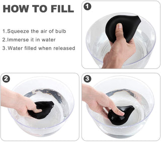 Enema Bulb Douche Enema Kit for Women & Men with 3 Nozzles (Black, 4 Piece Set)