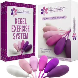 Kegel Exercise System - Pelvic Floor Exercises - Set of 6 Premium Silicone Kegel Exercise Weights & Control with Training Kit for Women: Beginners & Advanced