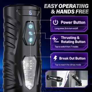 EINSEO AI Interactive Male Masturbator Sex Toys for Men - Adult Toy Male Sex Toys with 7 Thrusting & 7 Rotating Modes,Hands Free Pocket Pussy Sex Machine LCD Display with Visual Window & Mounting Base