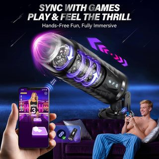 EINSEO AI Interactive Male Masturbator Sex Toys for Men - Adult Toy Male Sex Toys with 7 Thrusting & 7 Rotating Modes,Hands Free Pocket Pussy Sex Machine LCD Display with Visual Window & Mounting Base