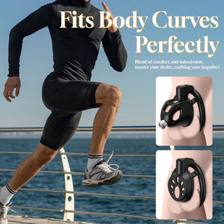 Male Chastity Cock Cage Sex Toy for Men, FEELKIDA 2 Styles Chastity Device with 3 Sizes Ring and Invisible Lock for Penis Erection Control, Flat Chastity Cage with BDSM Bondage Gear Accessories