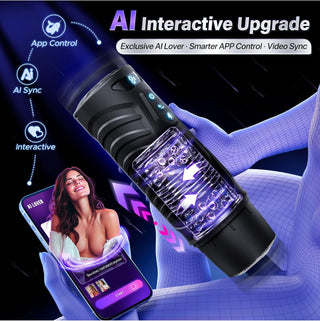 EINSEO AI Interactive Male Masturbator Sex Toys for Men - Adult Toy Male Sex Toys with 7 Thrusting & 7 Rotating Modes,Hands Free Pocket Pussy Sex Machine LCD Display with Visual Window & Mounting Base