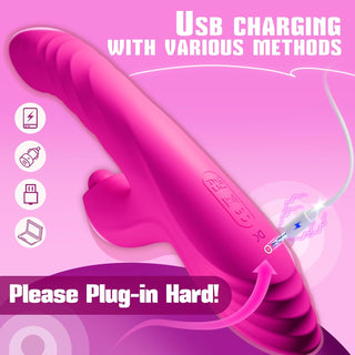 Adult Sex Toy Thrusting Dildo - Sex Toys for Women Rabbit Vibrator with 10 Vibrating 7 Thrusting & 5 Pulsing Modes, G Spot Clitoral Vibrators for Adult Female AI Couples Games