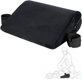 Sex Pillow Foam Sex Furniture Position Pillows with Restraints Handcuffs Set BDSM Bondage Foam Cushion with Wrist Cuffs Multifunctional Sex Toys Pillows for Couples (Blue)