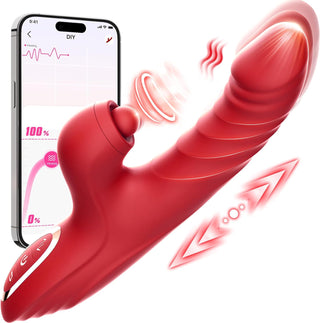Adult Sex Toy Thrusting Dildo - Sex Toys for Women Rabbit Vibrator with 10 Vibrating 7 Thrusting & 5 Pulsing Modes, G Spot Clitoral Vibrators for Adult Female AI Couples Games