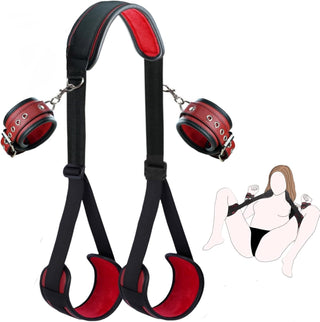 Sex Bondage BDSM Kit, Bed Restraints Set with Handcuffs Neck to Thigh/Ankle, Adjustable Leg Straps&Handcuffs for SM Adult Couples Game Play, Sex Toy for Women Beginner Leg Straps Tie Set Rope