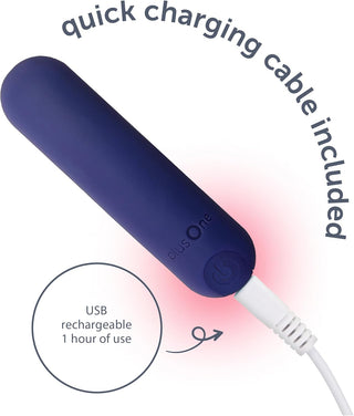 Plusone Bullet Vibrator for Women, Mini Vibrator Made of Body-Safe Silicone, Fully Waterproof, USB Rechargeable, Sex Toy Personal Massager with 10 Vibration Settings, Purple