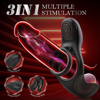 Vibrating Cock Ring Couples Sex Toys - Penis Ring Vibrator with 10 Vibration Modes, Rose Remote Control Vibrators Stimulator for Testicle Clitoral, Adult Male Sex Toy for Men or Women Pleasure