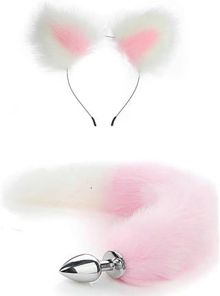 Butt Plug Fox Tail Cosplay Anal Plug Anal Butt Plug Adult Sex Toys for Beginner Women Men Couple (18" Black-1)