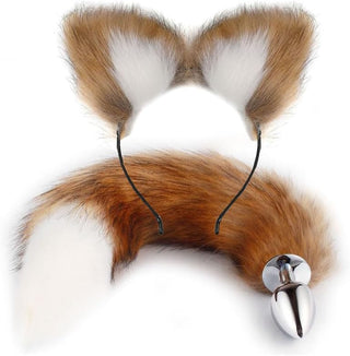 Butt Plug Fox Tail Cosplay Anal Plug Anal Butt Plug Adult Sex Toys for Beginner Women Men Couple (18" Black-1)