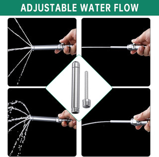 Premium Portable Enema Shower System with 100" Hose, Diverter & Water Control Valve - Chrome Nozzle Kit for Men & Women