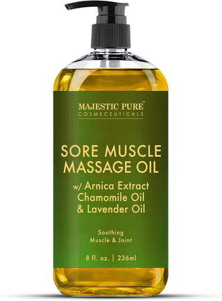 Revitalize Your Sore Muscles with Arnica Massage Oil - Relaxing Blend of Lavender & Chamomile - Perfect for All Skin Types - 8 Fl Oz