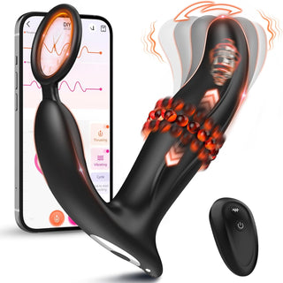 BEISAR Prostate Massager Anal Vibrator Thrusting Vibrating 7 Modes with Cock Ring Anal Plug Anal Sex Toys P Spot Massager Male Sex Toys for Men Enema Dildos Women Couples Remote Control Anal Beads