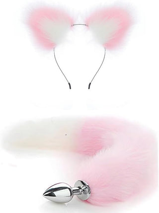 Butt Plug Fox Tail Cosplay Anal Plug Anal Butt Plug Adult Sex Toys for Beginner Women Men Couple (18" Black-1)