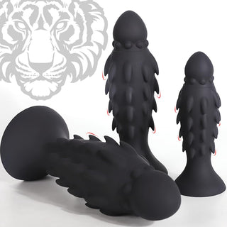 Realistic Monster Alien Feline Anal Dildos Barbed with Powerful Suction Cups, Anus Soft Penis Thorns Phallus Anal Plug Vaginal G-Spot Prostatic Stimulation Masturbator SM Sex Toys (S)