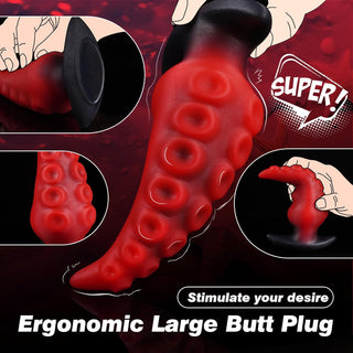 6.3" Large Silicone Tentacle Butt Plug for Long-Term Wear, Monster Tentacle Anal Dildo for Training, XL Prostate Massager, Wearable Anal Stretcher Fantasy Toy for Men and Women