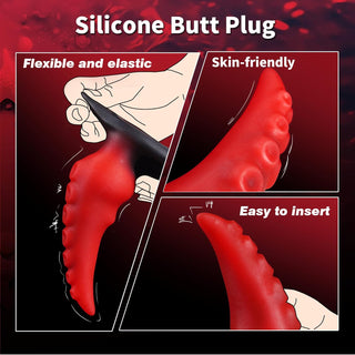 6.3" Large Silicone Tentacle Butt Plug for Long-Term Wear, Monster Tentacle Anal Dildo for Training, XL Prostate Massager, Wearable Anal Stretcher Fantasy Toy for Men and Women