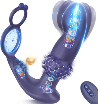 BEISAR Prostate Massager Anal Vibrator Thrusting Vibrating 7 Modes with Cock Ring Anal Plug Anal Sex Toys P Spot Massager Male Sex Toys for Men Enema Dildos Women Couples Remote Control Anal Beads