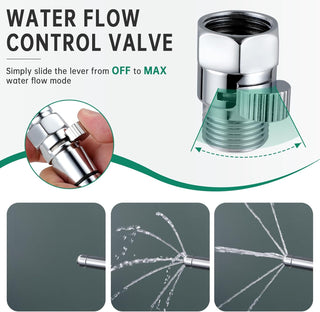 Premium Portable Enema Shower System with 100" Hose, Diverter & Water Control Valve - Chrome Nozzle Kit for Men & Women