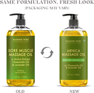 Revitalize Your Sore Muscles with Arnica Massage Oil - Relaxing Blend of Lavender & Chamomile - Perfect for All Skin Types - 8 Fl Oz
