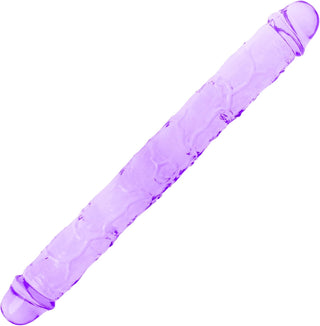 11.8 * 1.37 Inches Double Dildo Crystal Jelly Realistic Anal Long Dildo Penis Soft and Flexible with Veins and Glans Adult Sex Toys for Women/Men/Lesbian Purple
