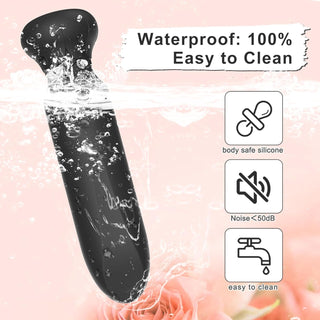 Bullet Vibrator for Women with 10 Powerful Vibration Modes Full Silicone Rose Sex Toy Vibrating for G Spot Clitoral Female Waterproof and Portable Sex Toys (Black)