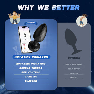 360° Tornado Swiveling Light up Butt Plug - Powerful Vibrating Butt Plug Woman Adult Sex Toys App Remote Control with 8 Vibration Modes, Led Anal Butt Plug Couple Sex Toy for Female Women Couples