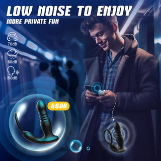 BEISAR Prostate Massager Anal Vibrator Thrusting Vibrating 7 Modes with Cock Ring Anal Plug Anal Sex Toys P Spot Massager Male Sex Toys for Men Enema Dildos Women Couples Remote Control Anal Beads